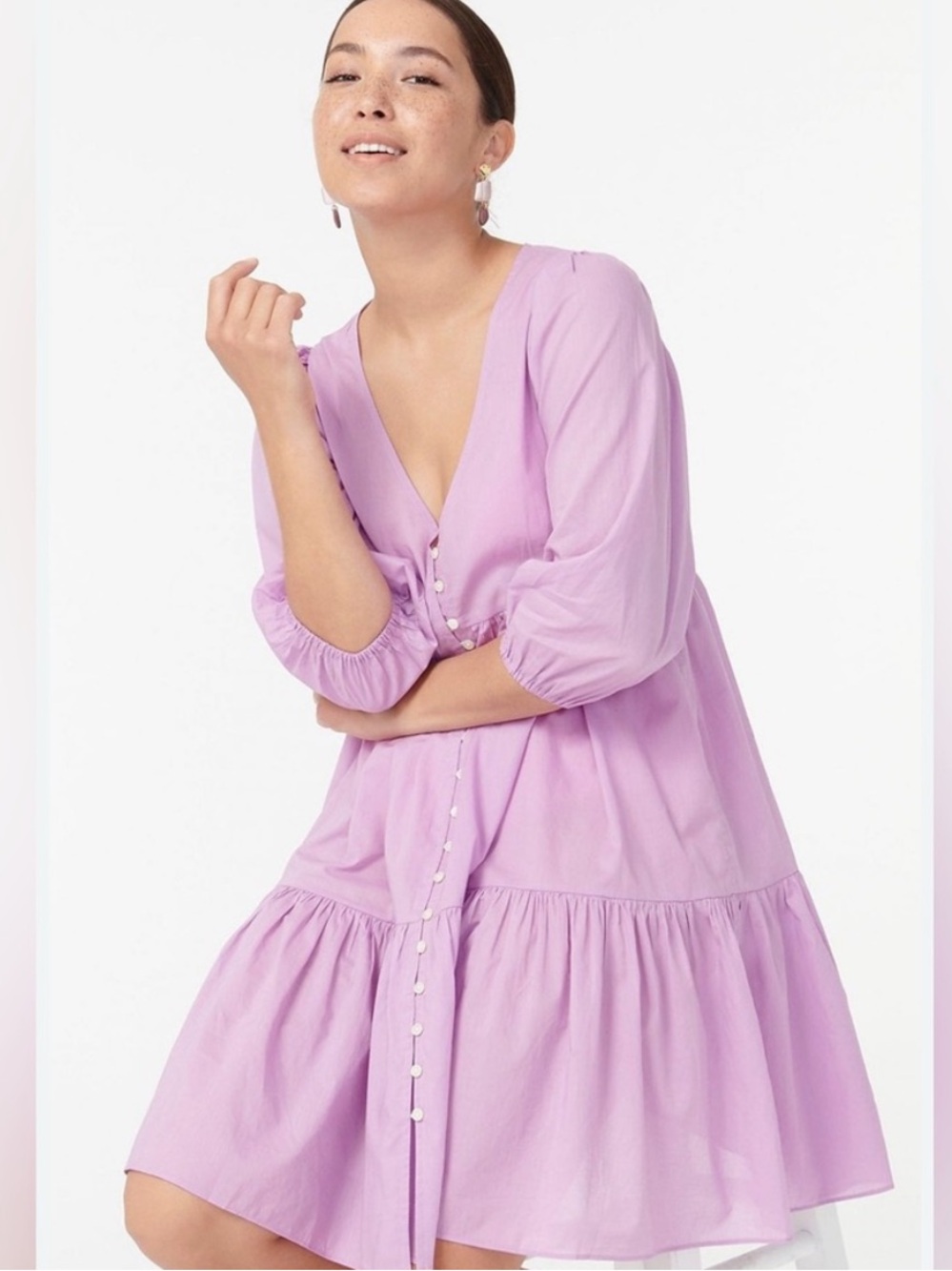 J. Crew Organic Cotton Button-Front Beach Dress- Size Small